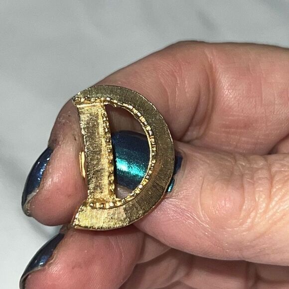 Vintage MCM Initial “D” Brooch - Picture 1 of 5